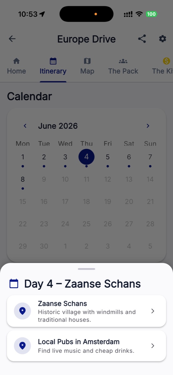 Calendar view